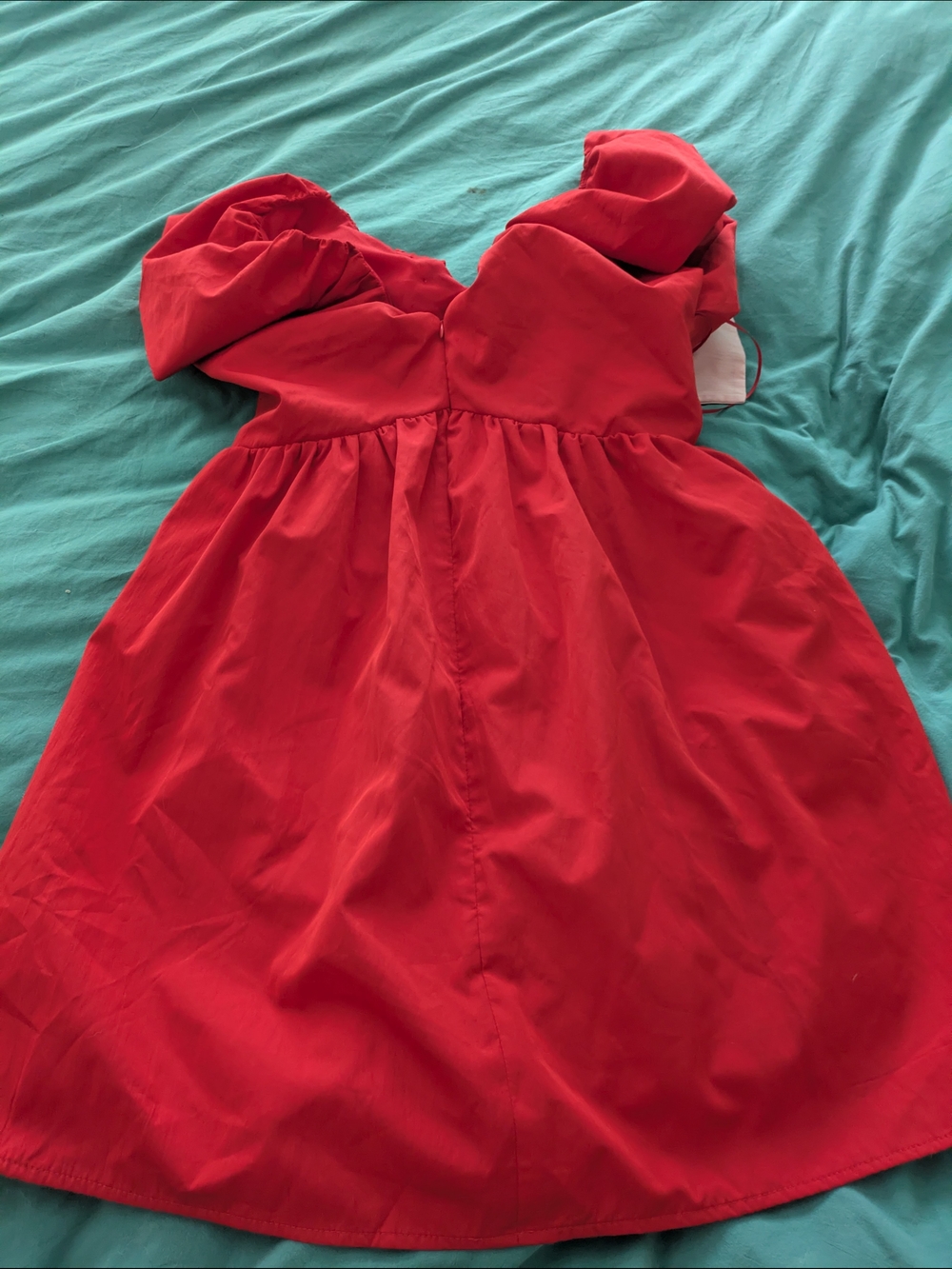 Vici "All Wrapped Up" Red Mini Dress with Pink Bow Accent Pleats Party Coquette - Picture 7 of 11
